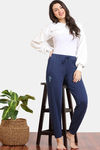 Zivame Lounge Viscose Blend Joggers - Medieval Blue — thumbnail 1